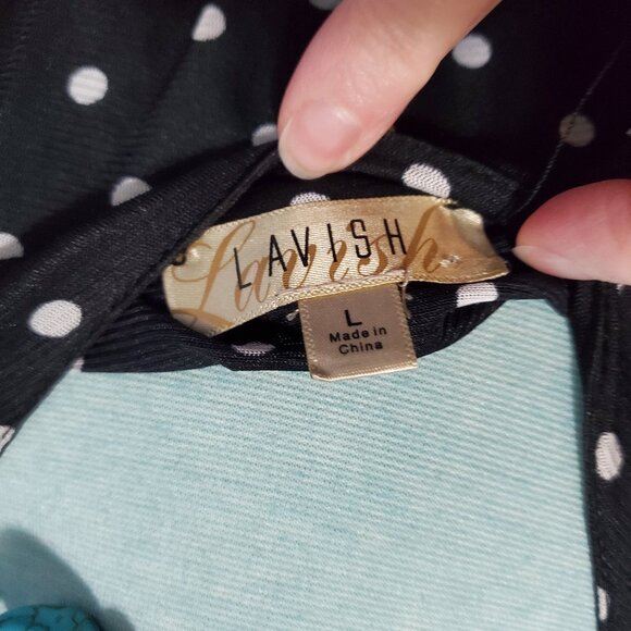 Classic Black & White sheer blouse  - Large - Picture 5 of 5